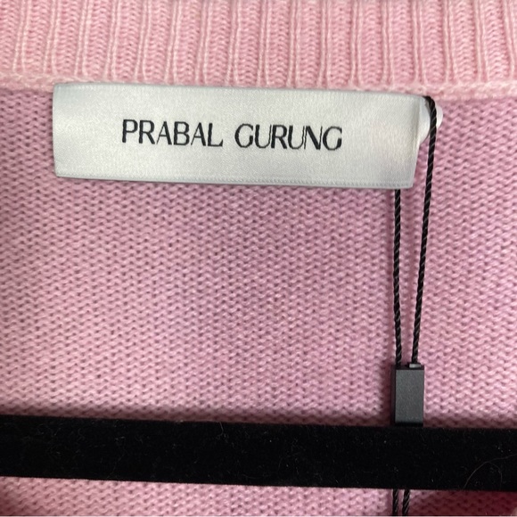 NWT Prabal Gurung sequin-embellished ombre cashmere wool sweater pink size large - Picture 10 of 15